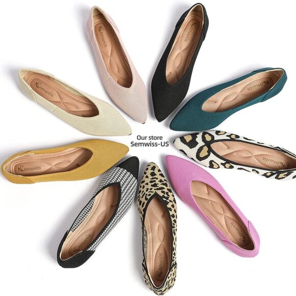 Women's Ballet Flats Rubber Mesh Pointed Toe Casual Work Shoes Size 8.5 - Picture 8 of 8